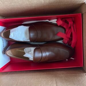 Salvatore Ferragamo Men's Leather Loafers in Rich Brown